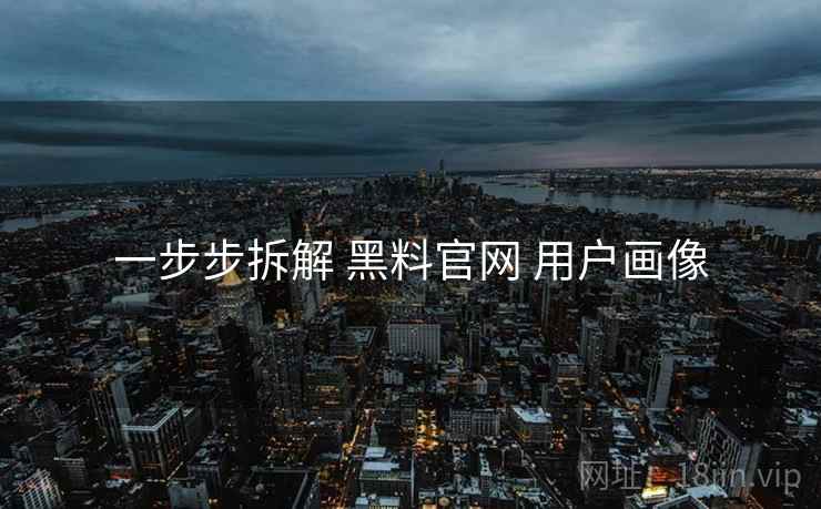 一步步拆解 黑料官网 用户画像
