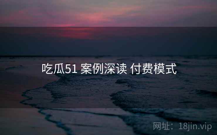 吃瓜51 案例深读 付费模式