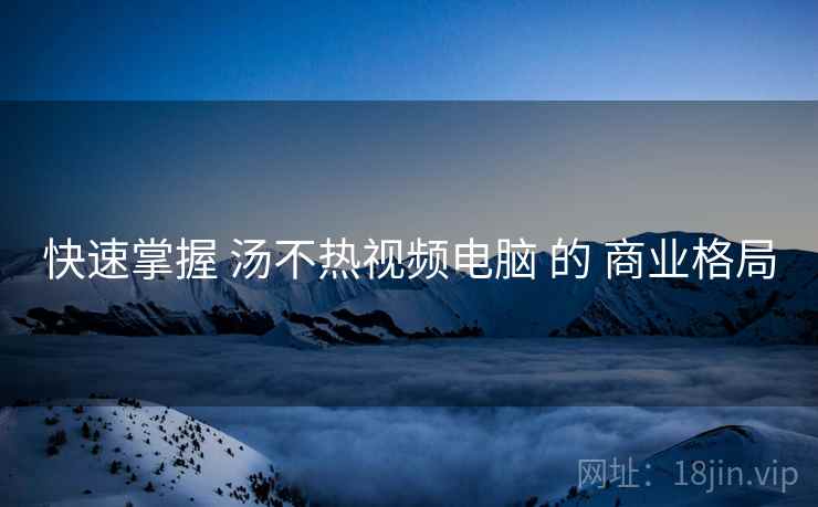 快速掌握 汤不热视频电脑 的 商业格局