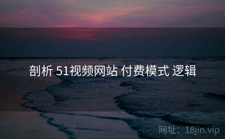 剖析 51视频网站 付费模式 逻辑