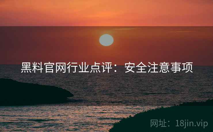 黑料官网行业点评：安全注意事项